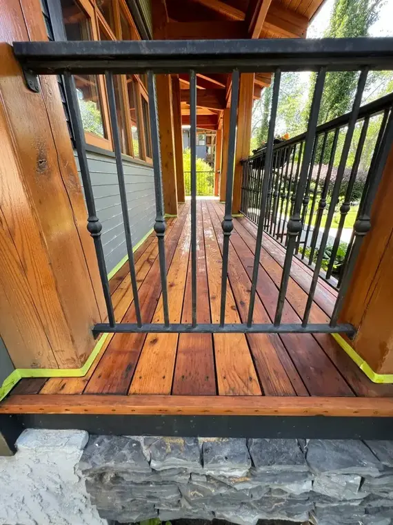 Completed deck restoration and exterior wood staining
