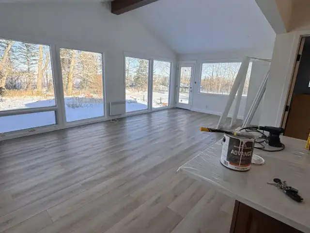 Completed interior wall and ceiling painting project
