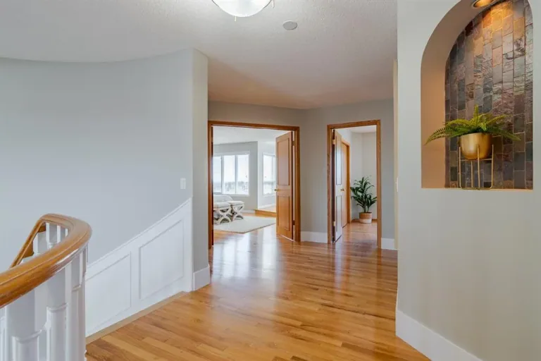 Finished upper hallway from the same Calgary interior painting project